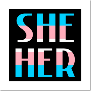 Trans Flag She/Her Posters and Art